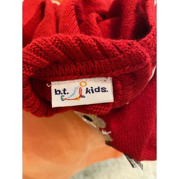 b.t. kids DARLING Christmas Reindeer Embroidered Knit Red Sweater Size 18 months - Picture 7 of 7